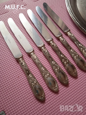 Комплект ножове сребро печат 800, снимка 5 - Антикварни и старинни предмети - 53302934