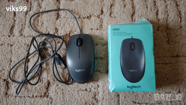 USB Комплект Logitech Клавиатура К120 + Мишка М90, снимка 4 - Клавиатури и мишки - 49371318