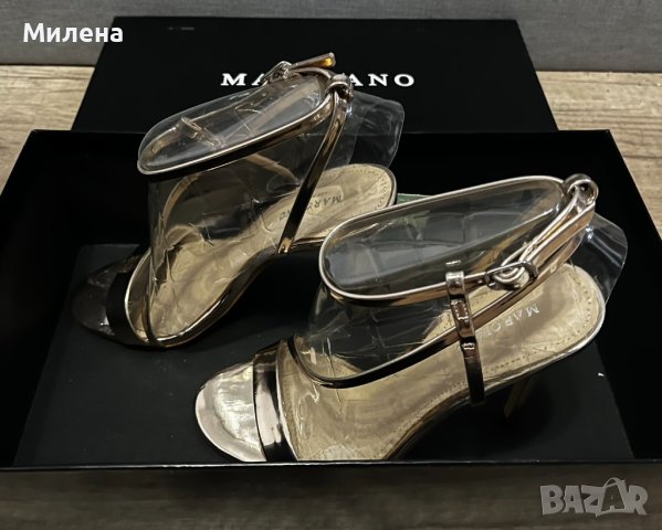 Marciano by Guess златисти сандали на ток, снимка 1 - Дамски елегантни обувки - 41637337
