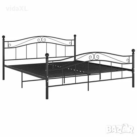 vidaXL Рамка за легло, черна, метал, 160x200 см, снимка 3 - Спални и легла - 56146852