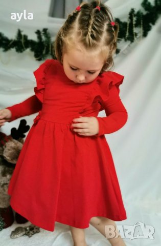 Детска червена рокличка , снимка 2 - Детски рокли и поли - 39756441