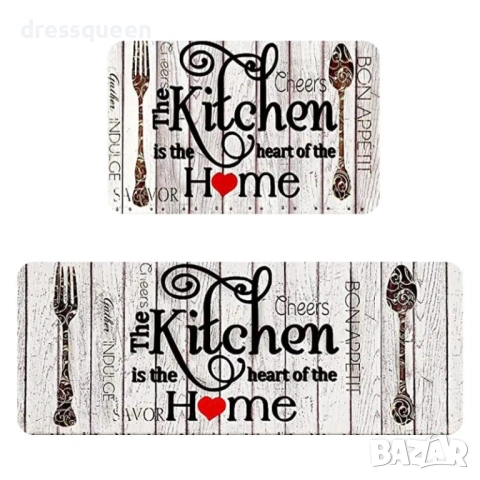 4569 Комплект 2 бр. кухненски пътеки – Водоустойчиви, Антиплъзгащи, Лесни за почистване, снимка 2 - Пътеки - 53813113