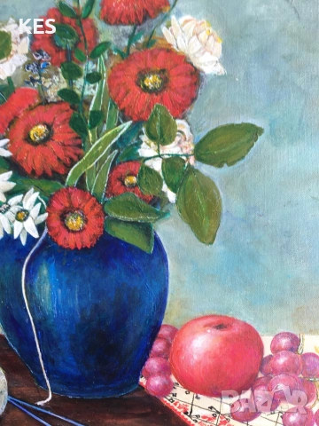 Натюрморт с прежда, снимка 2 - Картини - 53706249