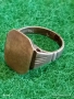 Винтидж сребърен пръстен масивен тип сигнет Английски стил 51798, снимка 4