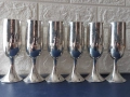 Прекрасни шест броя сребърни чаши за вино, сребро 800, снимка 1