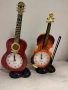 будилници под формата на цигулка и китара, снимка 1