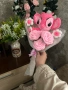 Букет с плетени цветя и Стич , снимка 2