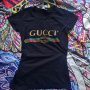 Дамска памучна вталена тениска с щампа Gucci Гучи, снимка 1
