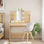 vidaXL Тоалетка с LED лампи, сонома дъб, 96x40x142 см, снимка 2