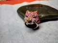 ФИГУРАЛЕН СКЪПОЦЕНЕН СРЕБЪРЕН ПРЪСТЕН РОДИРАНО СРЕБРО 925 СЛАДКА МУЦУНКА ЛЕОПАРД 33672, снимка 11