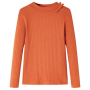 Детска тениска с дълъг ръкав, опушено оранжево, 128（SKU:14132