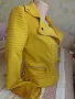 Уникално дамско яке цвят горчица със сваляща се яка размер S, снимка 7