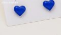 Сребърни обеци сърца,малки,колекция"Hearts"middle blue/нови, снимка 1 - Колиета, медальони, синджири - 41755207