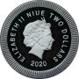 2$ Niue 2020 Атинска сова 1 Oz сребро .999 Ruthenium'n'Holo+Swarovski, снимка 2