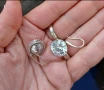 Два различни чифта / Сребърни обеци с Моисанит / проба 925  , снимка 11