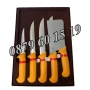 Комплект от професионални месарски ножове и сатър 5 части + подарък брус за заточване, снимка 3