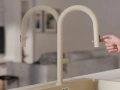 Бежов смесител за кухня с изтегляща глава, 2 режима на струя - 9020, снимка 7
