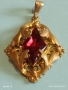 Изящен винтидж медальон с червен камък РУБИН 14479, снимка 7