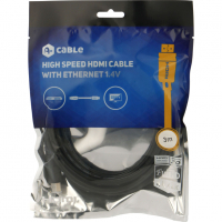 3 метра Кабел HDMI 1.4V, CSHDMI3, 4k, Ethernet, Златист, 3м, Черен