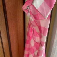 Рокля в бяло и розово каре с презрамки, снимка 6 - Рокли - 44783208