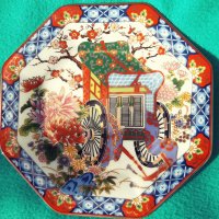 Стара японска декоративна чиния, снимка 3 - Декорация за дома - 35753316