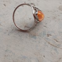 Стар РУСКИ филигранен пръстен със конячен  кехлибар , снимка 12 - Антикварни и старинни предмети - 35218427