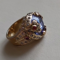 Versace-златен стар пръстен с естествени камъни, снимка 4 - Пръстени - 36039975