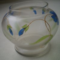 19 ти век стъклена ваза с имайл  , снимка 5 - Други ценни предмети - 41819072