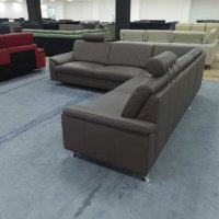 Кожен ъглов диван с ф-я сън цвят Мока "Vito Spring", снимка 3 - Дивани и мека мебел - 39331004