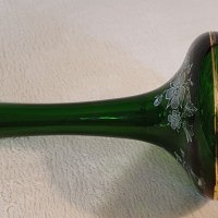 Стара зелена стъклена ваза Maria Hilfberg, снимка 5 - Антикварни и старинни предмети - 44777511