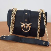Луксозна Черна чанта Pinko  код IM458, снимка 1 - Чанти - 39578098