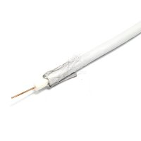 Коаксиален кабел RG6-U, алуминиев екран, бял, 75ohm, Ф6,5mm, CCA, снимка 1 - Друга електроника - 42567766