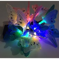 Верига от LED лампички за градината  с пеперуди, 12 лампи , снимка 5 - Градински мебели, декорация  - 40858664