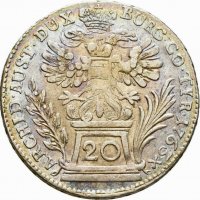Монета Австрия 20 Кройцера 1763 г  Мария Терезия , снимка 1 - Нумизматика и бонистика - 39722578