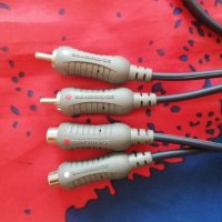 Кабел 2 x RCA мъжки към 2 x RCA женски, снимка 1 - Други - 41303729