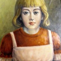 Борис Колев- "Момиче в червено"-1958г., снимка 1 - Антикварни и старинни предмети - 36026768
