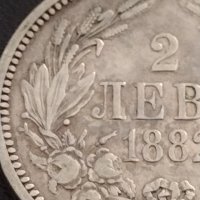 Сребърна монета 2 лева 1882г. КНЯЖЕСТВО БЪЛГАРИЯ СТАРА РЯДКА ЗА КОЛЕКЦИОНЕРИ 38571, снимка 3 - Нумизматика и бонистика - 41516507