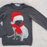 Коледен пуловер H&M 5-6 години, снимка 1 - Детски пуловери и жилетки - 38650844
