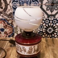 Порцеланова, ръчно изработена лампа от Италия, Флоренция. , снимка 8 - Настолни лампи - 44464338