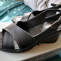 Дамски черни сандали на платформа от естествена кожа, снимка 4 - Сандали - 26729610