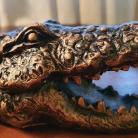 Грамаден качествен крокодил– свещник, Италия, 50см, снимка 5 - Антикварни и старинни предмети - 34497897