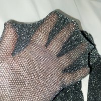 М/L   Черен чорапогащник със сребрист и златист брокат , снимка 8 - Бельо - 44302443