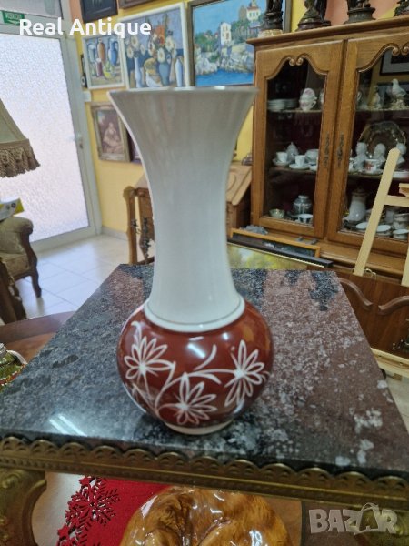 Красива и нежна антикварна немска порцеланова ваза , снимка 1
