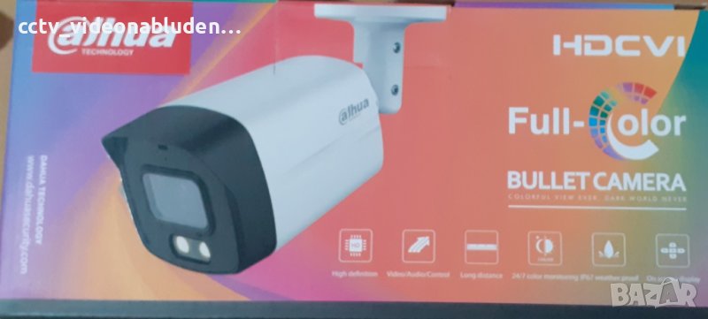 Dahua Full Color камера 5 Mpix, вграден микрофон, цветно нощно, IR осветеност до 40м, външна IP67, снимка 1