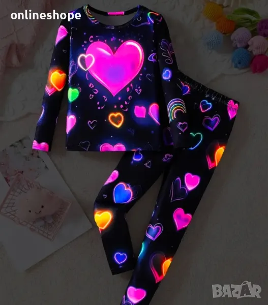 Светещ детски комплект с дълъг ръкав, снимка 1