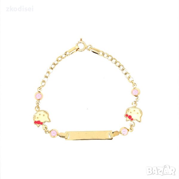 Златна детска гривна 2,44гр.14см. 14кр. проба:585 модел:22228-4, снимка 1