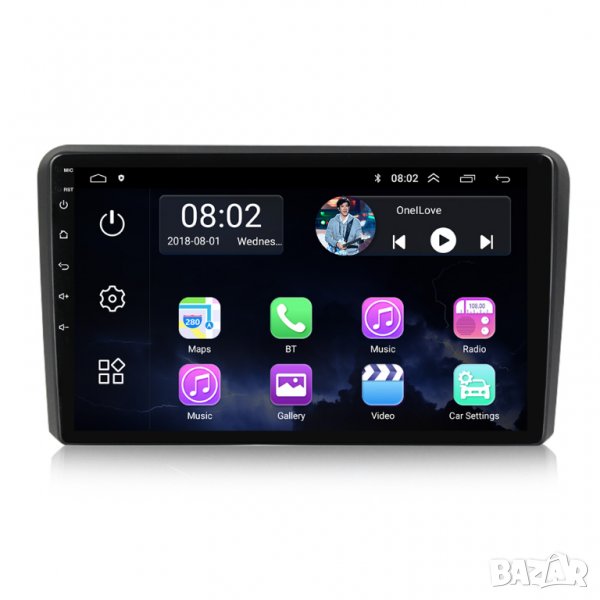 Мултимедия, Двоен дин, за Audi A3, Андроид, за кола 2 Дин, навигация, за Ауди А3, плеър, с Android, снимка 1