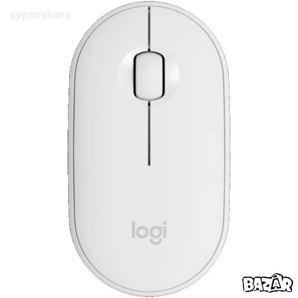 Мишка Безжична Logitech M350S Pebble 2 910-007013 1000dpi 3btn Оптична TONAL WHITE Silent Touch Tech, снимка 1