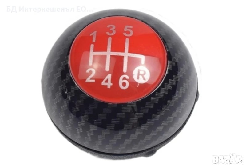 Топка за скоростен лост, Fiat 500 Abarth, Карбон, Червен, 6 скорости,, снимка 1