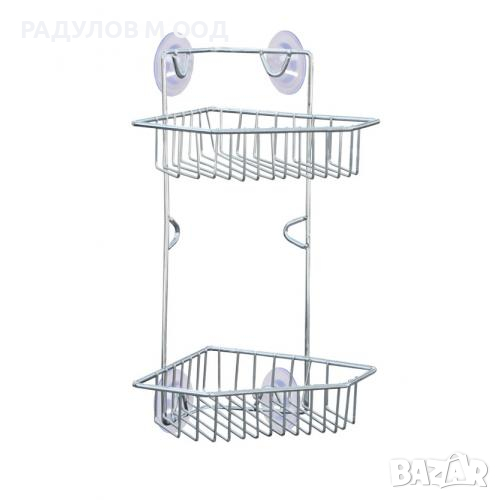 Ъглова етажерка за баня хром с вакуум / 014877, снимка 1
